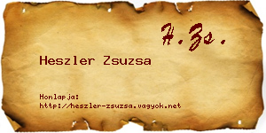 Heszler Zsuzsa névjegykártya
